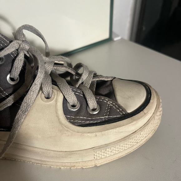 Awesome and rare Converse high tops with rubber crossover. Gray - Picture 7 of 9